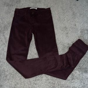 Zara Denim- stretchy Jegging Maroon Size 4